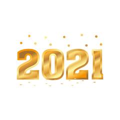happy new year golden numbers and dotted decoration