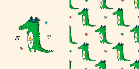 Crocodile seamless pattern.