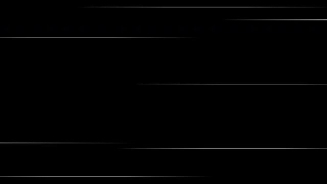 White lines on a transparent background. Glitch screen damage effect animation. 