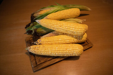 tender yellow corn on the cob
