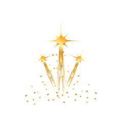 golden stars confetti celebration and decoration