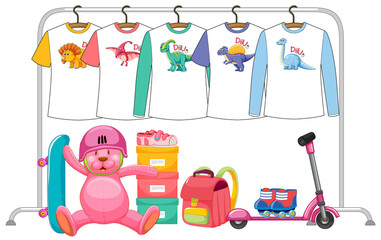 Isolated clothes on the rack display