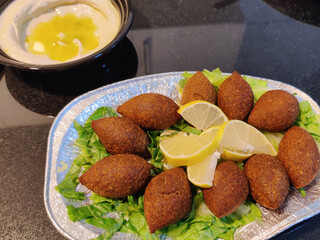 Arabic homemade food - rice and lamb meat traditional Middle Eastern meal