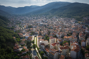 Aerial view of Florina city in northern Greece