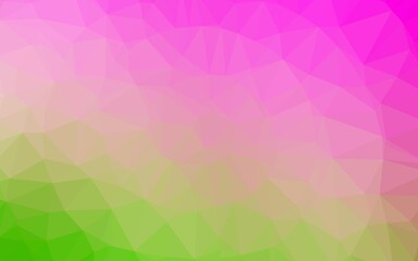 Light Pink, Green vector abstract polygonal texture. Colorful illustration in abstract style with gradient. Textured pattern for background.