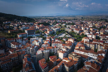 Obraz premium Aerial view of Florina city in northern Greece