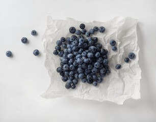 blueberries in wax paper