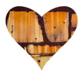 Heart with rusty metal texture