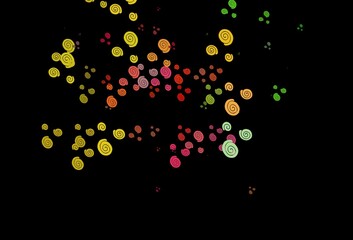 Dark Multicolor, Rainbow vector background with liquid shapes.