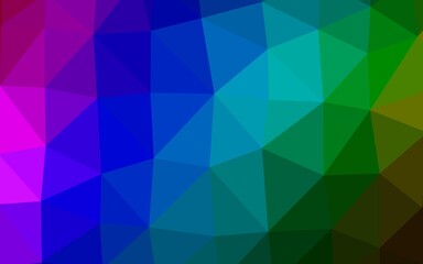 Obraz premium Dark Multicolor, Rainbow vector polygonal pattern. Colorful illustration in abstract style with gradient. Brand new design for your business.