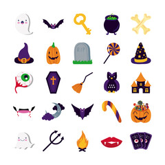 bundle of twenty five halloween set collection icons