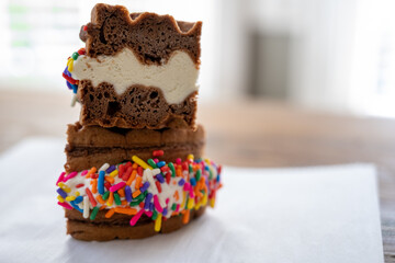Sprinkles On Ice Cream Sandwich and Copy Space