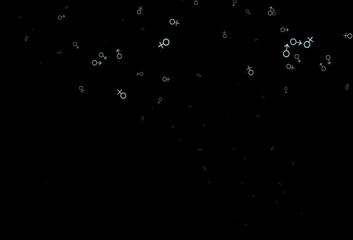 Dark green vector texture with male, female icons.