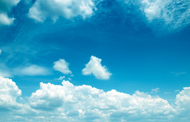Blue sky background and white clouds soft