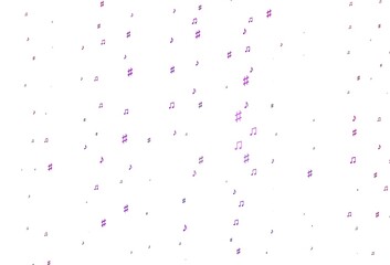 Light Purple vector texture with musical notes.