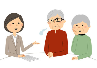 相談にのるスーツの女性　打ち合わせ