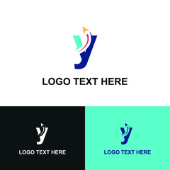 Obraz premium Initial y letter modern logo with arrow plane for logistic, travel, start up template brand
