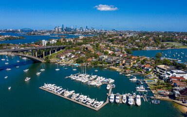 Obraz premium Marina at Drummoyne on the Parramatta river, Sydney , Australia.