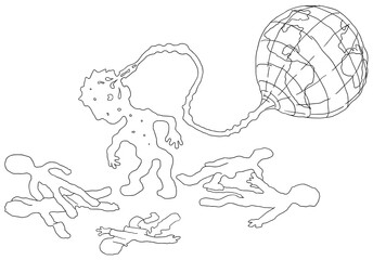 Global Network People Drain Drawing