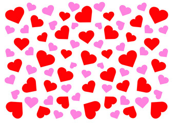 heart pink and red pattern design a white background illustration Vector