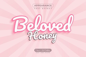 Beloved Honey Christmas Valentine Love Text Effect