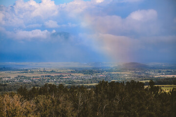 Rainbow in the countryside of Maui island, Hawaii