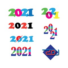 2021 new year icon vector illustration design template
