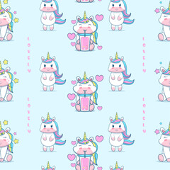 lovely Cute unicorn seamless pattern. vector illustration.