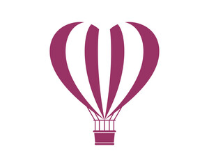 Air balloon with love shape logo