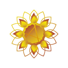 happy diwali festival, gold mandala flower ornament event