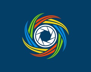 Abstract shape with lens camera inside