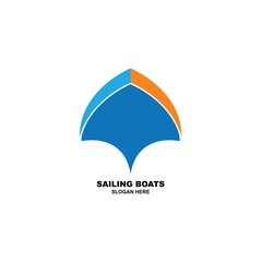 sailing boat logo template vector illustration
