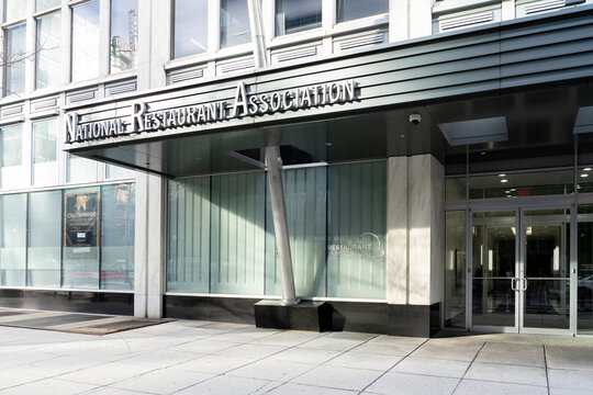 Washington, DC, USA- January 12, 2020: Entrance To National Restaurant Association (NRA) Headquarters In Washington, DC, USA; NRA Is A Restaurant Industry Business Association