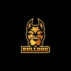 Vector Logo Illustration Bulldog E-Sport and Sport Style.