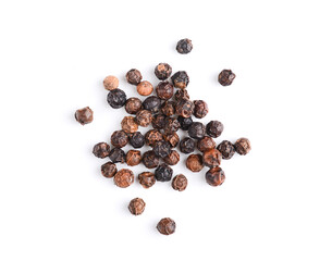 black pepper on white background
