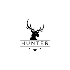 vintage deer head logo illustration
