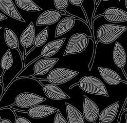 Abstract geometric pattern White contour Seamless doodle Sketch