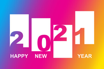 2021 Happy New Year luxury holiday banner with handwritten inscription Happy New Year. Minimalistic text template. Happy new year 2021. Vector illustration