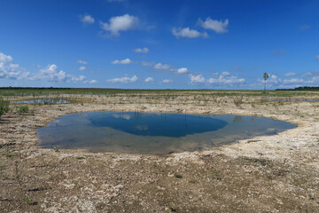 Autumn clouds over Hole-in-the-Donut habitat restoration project in Everglades National Park, Florida.