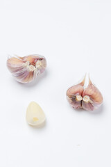 garlic on a white background