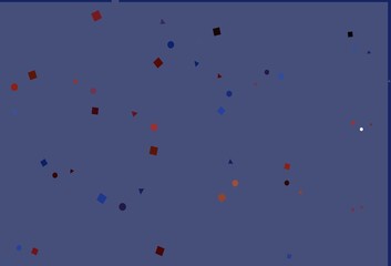 Light Blue, Red vector background with triangles, circles, cubes.