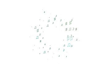 Light Green, Yellow vector texture with musical notes.