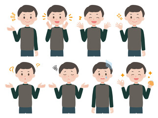 男性ポーズセット　カジュアル