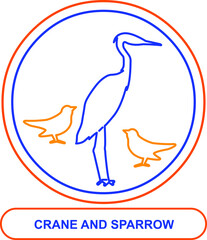 Vector icon for CRANE AND SPARROW
