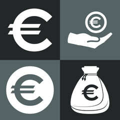 Euro vector icon set EPS10