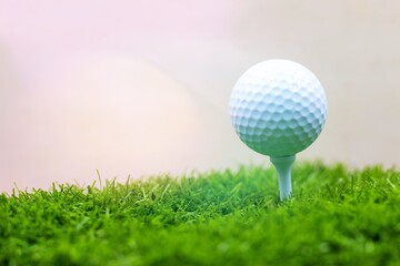 Golf ball is on green grass