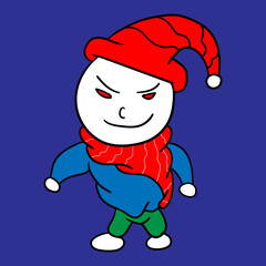 Strange boy with christmas costume