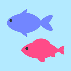 Fototapeta premium Flat vector icon for Fishes EPS10