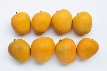 Ripe mango isolated on white background.