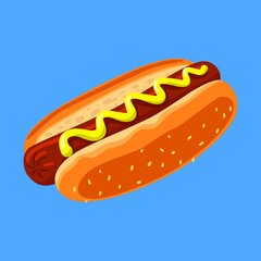 Flat vector icon for Hot Dog EPS10